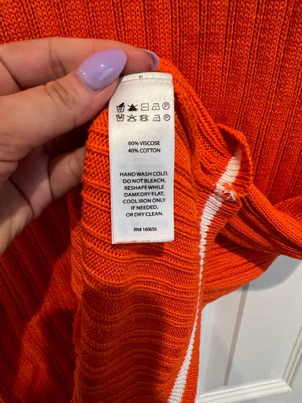 C&C California Orange Knit Swim Coverup with White Trim - Picture 2 of 3